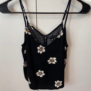 Black & White floral Crop Top